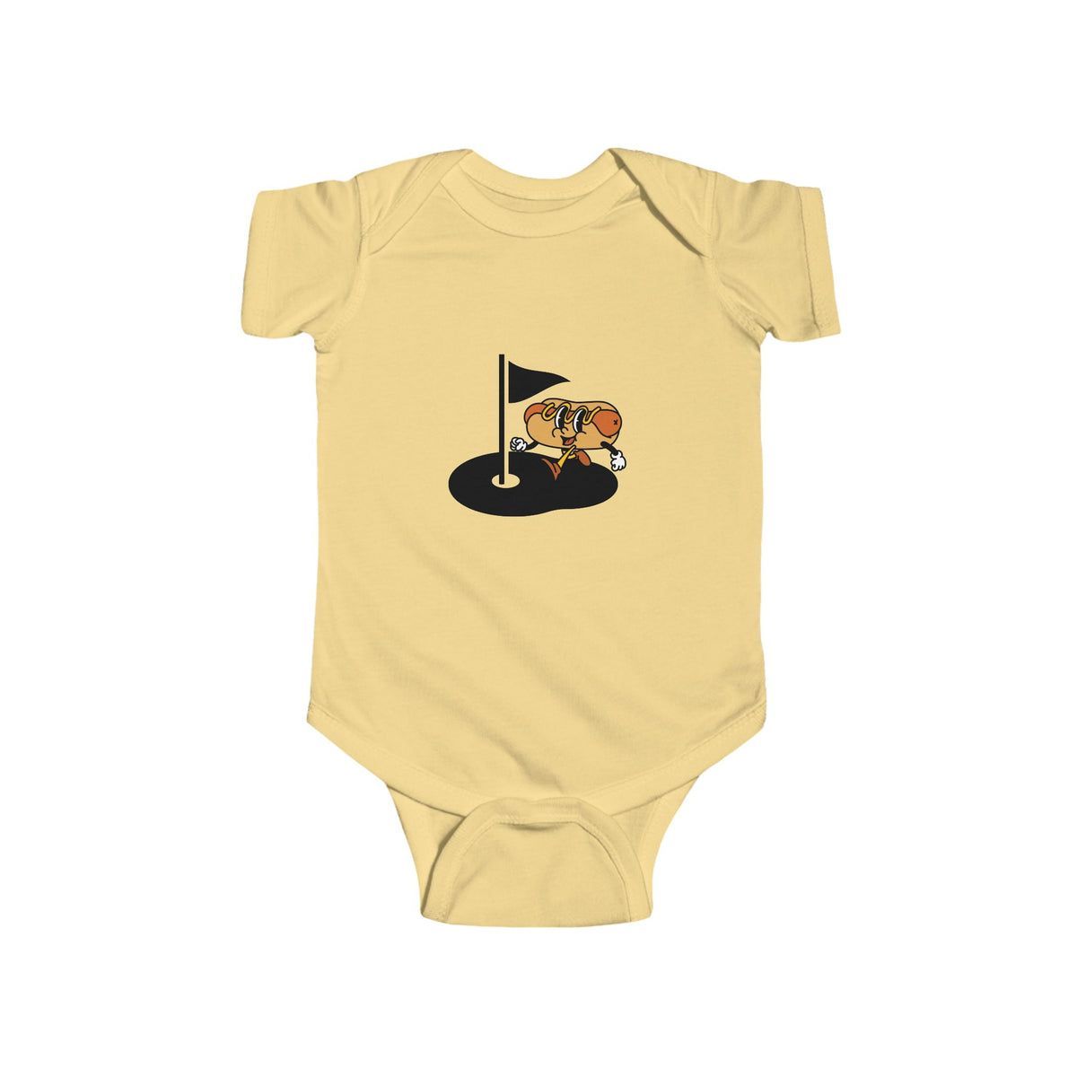 Funny Hot Dog Golfer Baby Bodysuit | Cute Golfer Baby Onesie | Golf Lover Baby Gift | Newborn Golf Outfit | Funny Baby Shower Gift
